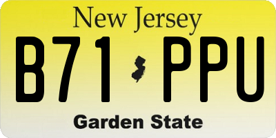 NJ license plate B71PPU