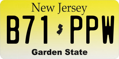 NJ license plate B71PPW