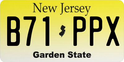 NJ license plate B71PPX