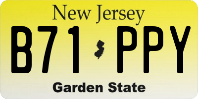 NJ license plate B71PPY