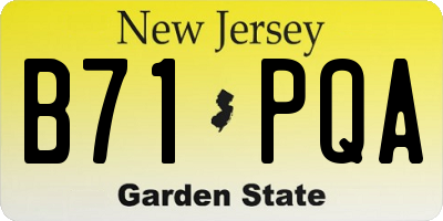 NJ license plate B71PQA
