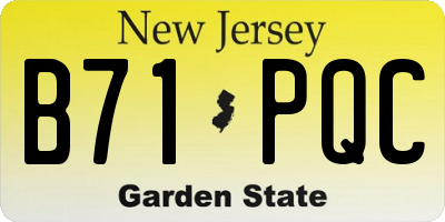 NJ license plate B71PQC