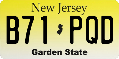 NJ license plate B71PQD