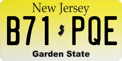 NJ license plate B71PQE