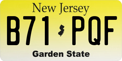 NJ license plate B71PQF