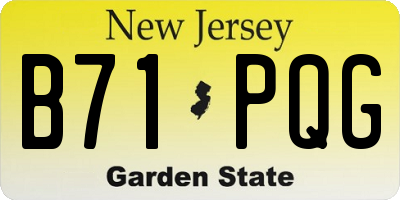 NJ license plate B71PQG