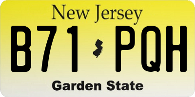 NJ license plate B71PQH