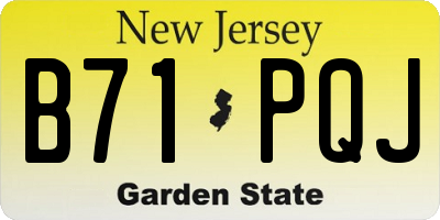 NJ license plate B71PQJ