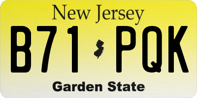 NJ license plate B71PQK