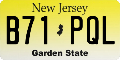 NJ license plate B71PQL