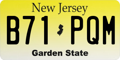 NJ license plate B71PQM
