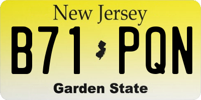 NJ license plate B71PQN