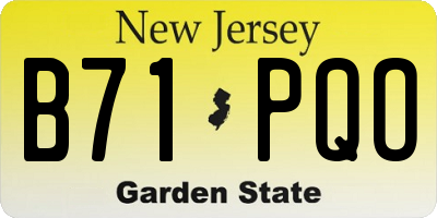 NJ license plate B71PQO