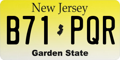 NJ license plate B71PQR