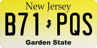 NJ license plate B71PQS
