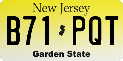 NJ license plate B71PQT