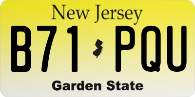 NJ license plate B71PQU