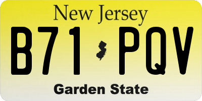 NJ license plate B71PQV