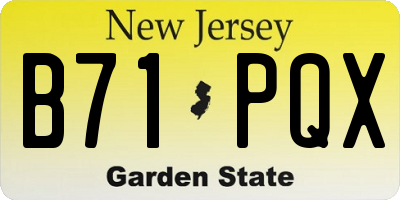 NJ license plate B71PQX