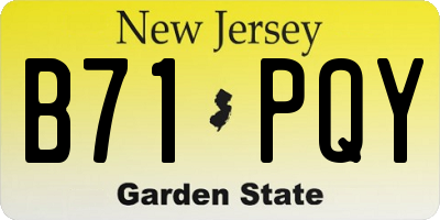 NJ license plate B71PQY