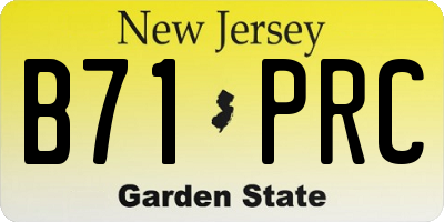 NJ license plate B71PRC