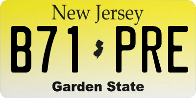 NJ license plate B71PRE