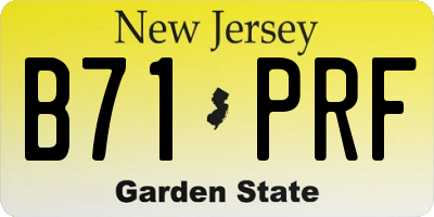 NJ license plate B71PRF