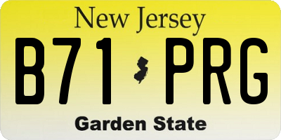 NJ license plate B71PRG