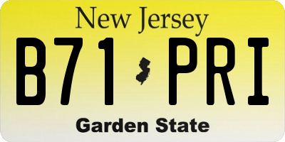 NJ license plate B71PRI