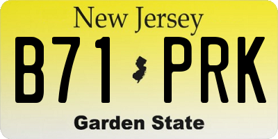NJ license plate B71PRK