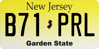 NJ license plate B71PRL