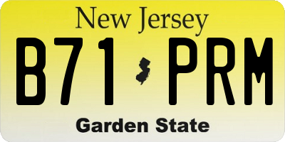 NJ license plate B71PRM