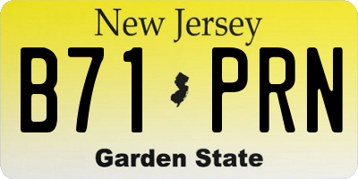 NJ license plate B71PRN