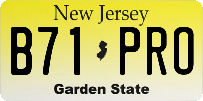 NJ license plate B71PRO