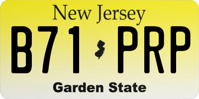 NJ license plate B71PRP