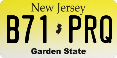 NJ license plate B71PRQ