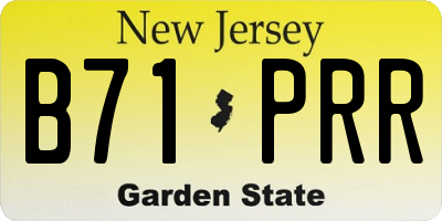 NJ license plate B71PRR