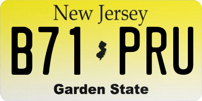 NJ license plate B71PRU