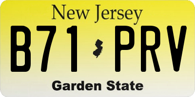 NJ license plate B71PRV