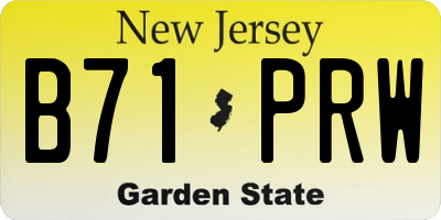 NJ license plate B71PRW