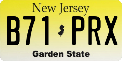 NJ license plate B71PRX