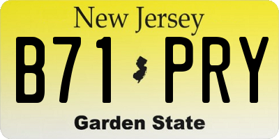 NJ license plate B71PRY