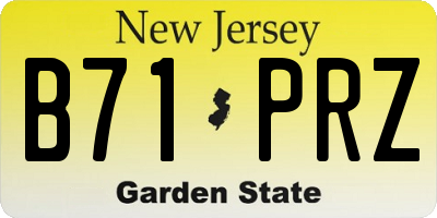 NJ license plate B71PRZ
