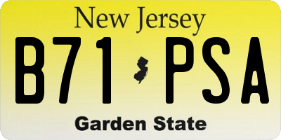 NJ license plate B71PSA