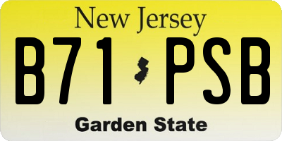 NJ license plate B71PSB