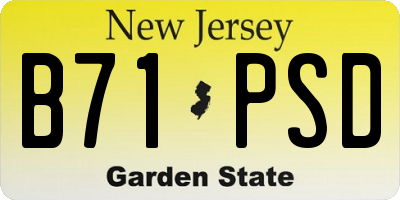 NJ license plate B71PSD