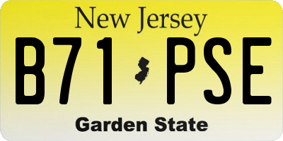 NJ license plate B71PSE