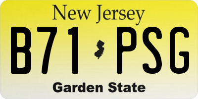 NJ license plate B71PSG