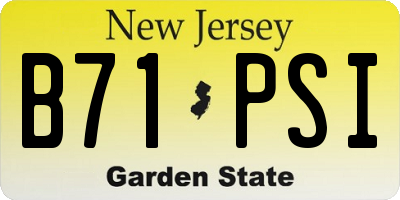 NJ license plate B71PSI