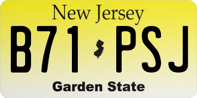 NJ license plate B71PSJ